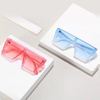 

QPeClou 2020 New Classic Big One Piece Sunglasses Women Fashion Plastic Square Sun Glasses Female Colorful Shades Oculos De Sol