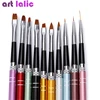 10Pcs/lot Nail Art Brush Set 10 Colors Different Sizes Copper Handle Design Polish Nylon UV Gel Painting Nail Brushes ► Photo 1/4