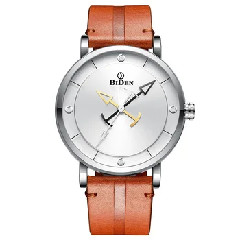 

New men's leather watches top brand BIDEN fashion watch for Men Causal Business Quartz wrist watch gift Male watch