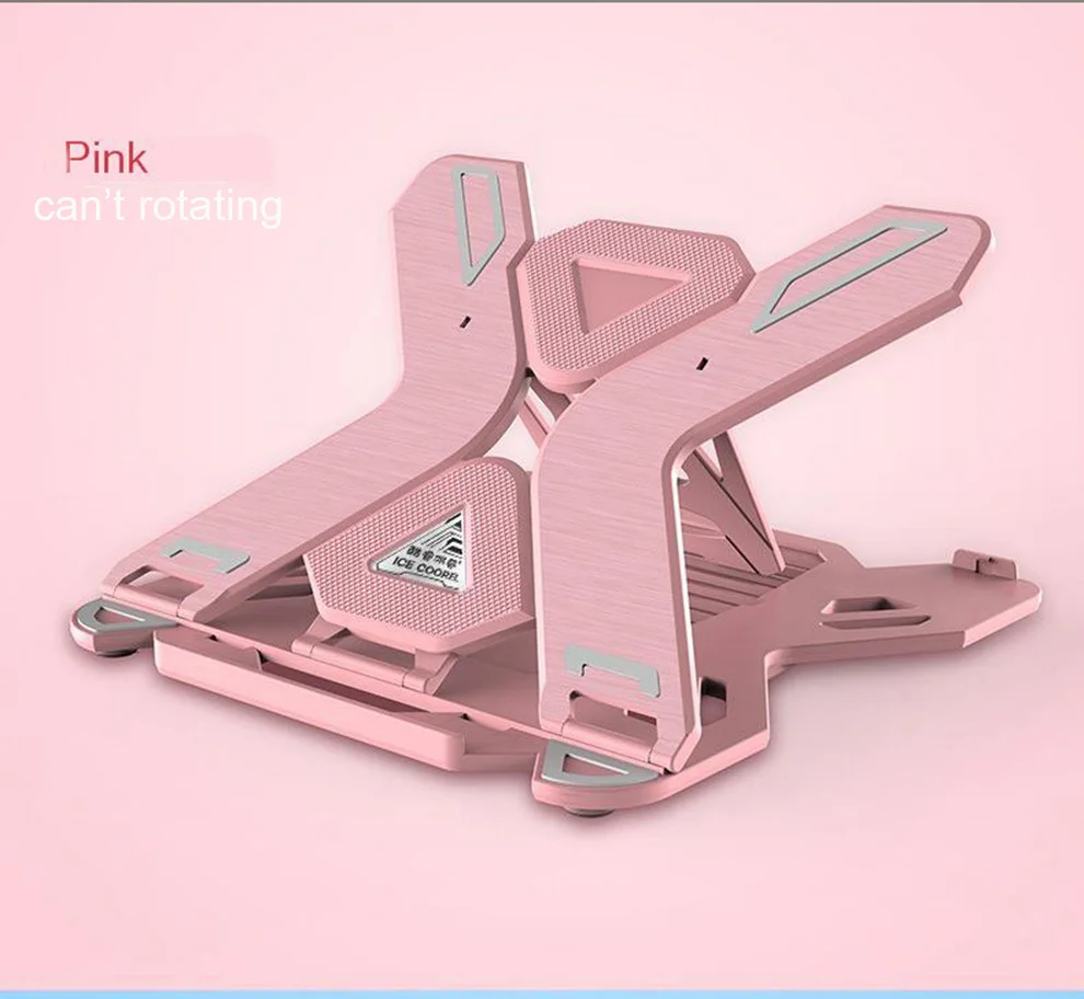 Seenda Складная подставка для ноутбука 360 градусов вращающийся эргономичный дизайнерский ноутбук подставка для настольного охлаждения с подставкой для телефона - Цвет: pink no rotating