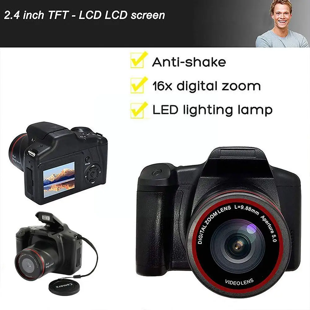 SLR 휴대용 손떨림 방지 Vlogging TFT 디지털 카메라, 1080P 비디오 LCD 줌 카메라, 16X 울트라 HD 스크린 R9T5, 2.4 인치 카메라, 신제품