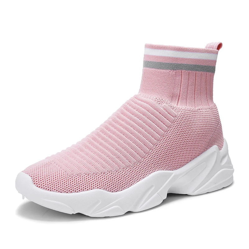 

New High Band Breathable Stretch Fabric Socks Outdoor Women Shoes Platform Elastic Sneakers Tenis Feminino Casual Female Shoes