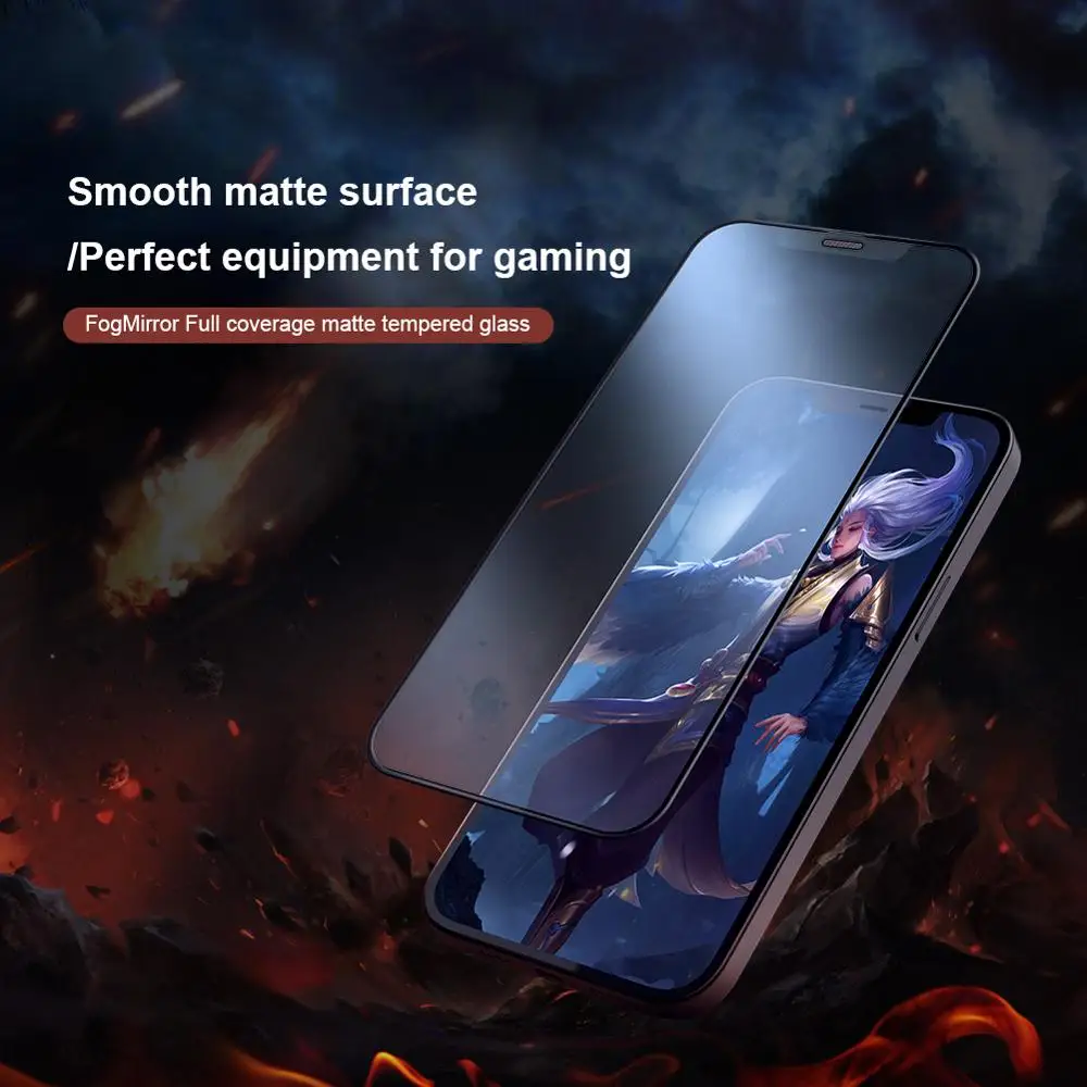 Закаленное стекло NILLKIN для iPhone 12 Pro Max полное покрытие матовая стеклянная пленка с