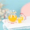 3Pcs/set 1:12 Dollhouse Miniature Food Drink Cup Orange Juice Jug Model Kitchen Decoration For Doll House Kids Toys Gift 2