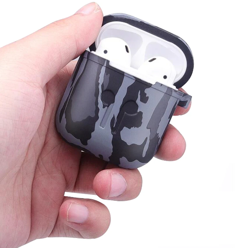 Камуфляжный чехол для наушников Apple Airpods силиконовый защитный украшения Чехол Air