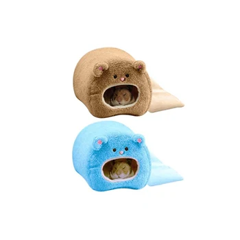 

Cute Small Animal Cages Pet Rabbit Hamster House Bed Rat Squirrel Guinea Winter Warm Hanging Cage Hamster Nest Soft Home