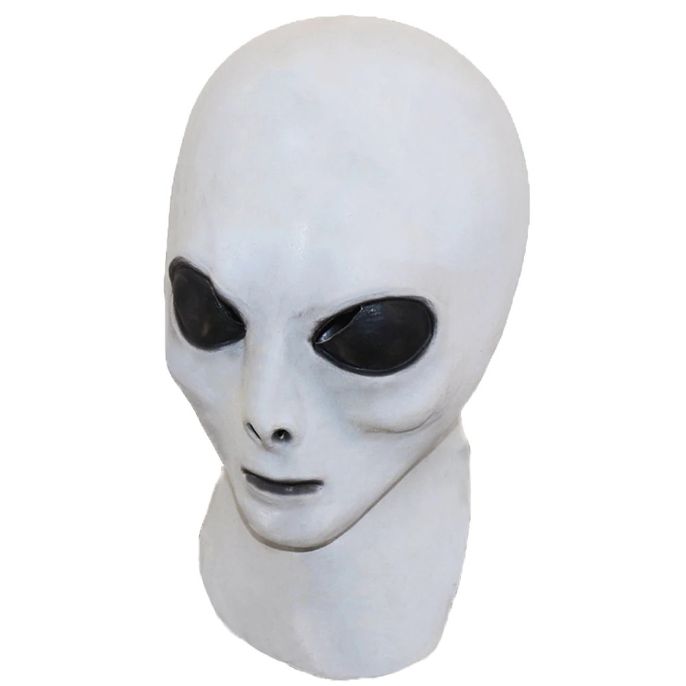 Латексная Маска инопланетянина, светится в темноте, UFO, инопланетянин, космическое пространство, Roswell, маска инопланетянина, костюм на Хэллоуин, головные уборы, вечерние, для взрослых, серая