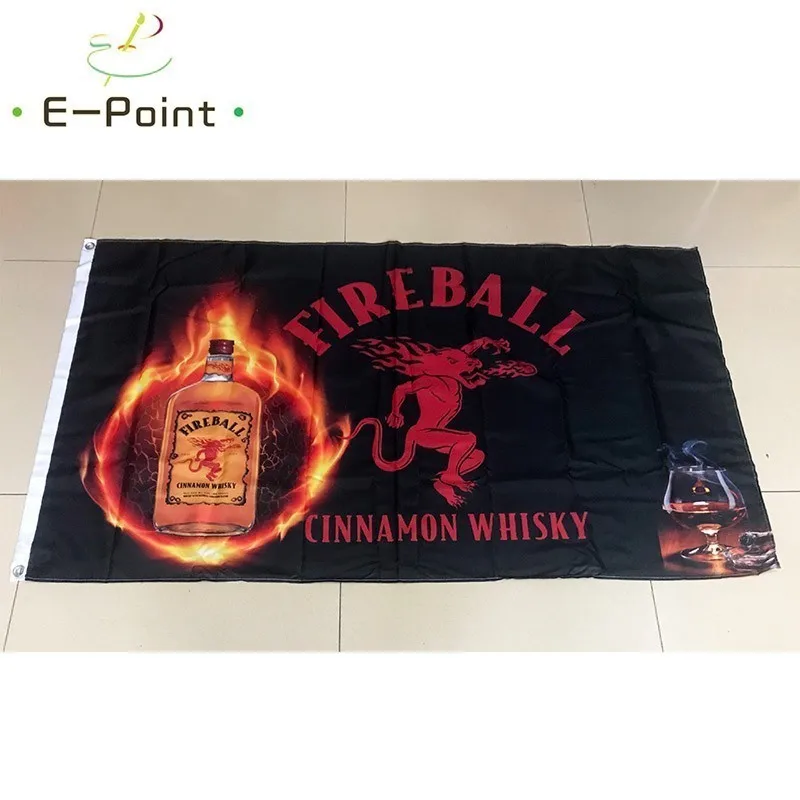 Флаг виски с корицей Fireball размер 3 фута * 5 футов (90*150 см) рождественские украшения
