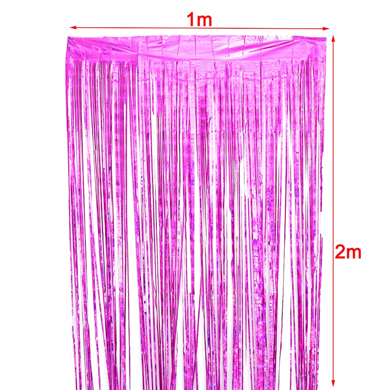 1 м 2 м Свадебный фон для фотосъемки занавеска реквизит для фотосессии цветные металлические блестки из фольги бахрома занавеска украшение на день рождения - Цвет: 2X1 M Rose