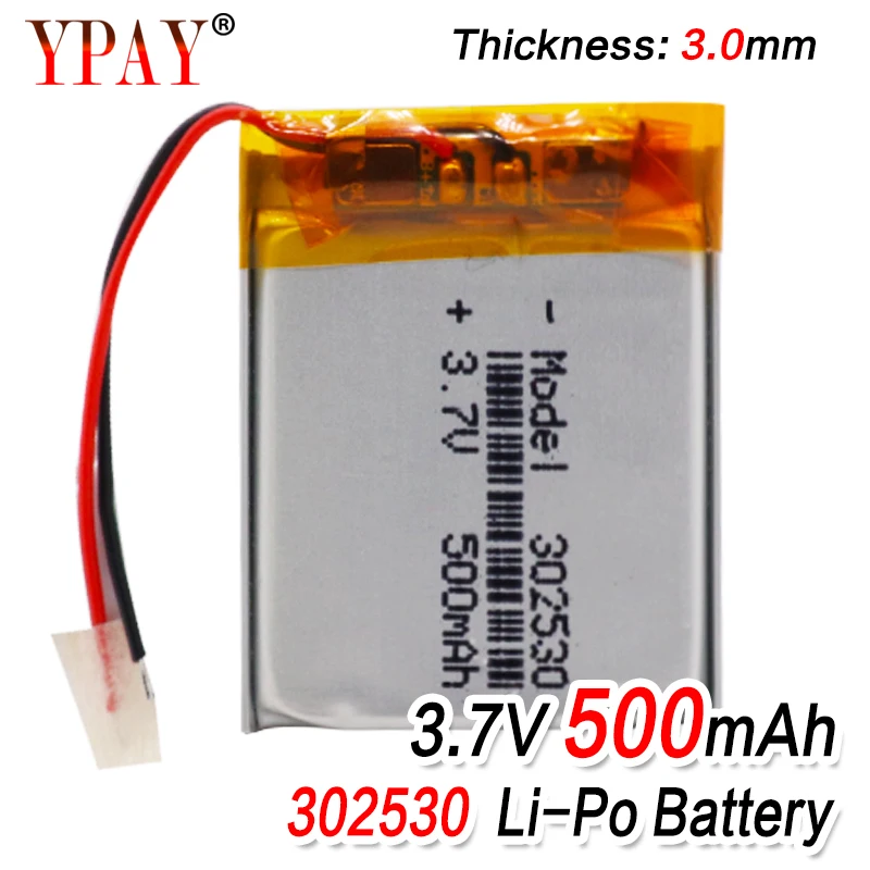 

1/2/4pcs battery Size 302530 3.7V 500mah Lithium polymer Battery with Protection Board For MP4 Digital Products