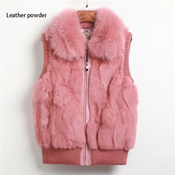 Pink Новинка, модный подлинный меховой жилет с лисьим мехом, женская меховая жилетка, женская одежда, сохраняющая тепло, различные цвета, шуба - Цвет: Pink