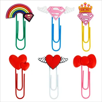 

6pcs/lot New candy rainbow bookmarks Kawaii Paper clip Super book holder stationery office School supplies G262