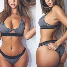 2 шт. серый бюстгальтер без косточек спортивный бюстгальтер для мальчиков в наборе нижнего белья женское белье купальник женский сексуальный хлопок Мягкий плотный дышащий спортивное нижнее белье набор