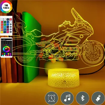 

Motorcycle Customization Cool Led 3d 7 Colors Table Lamp for Friend Birthday Gift Child Event Prize Nightlight Bluetooth Speaker