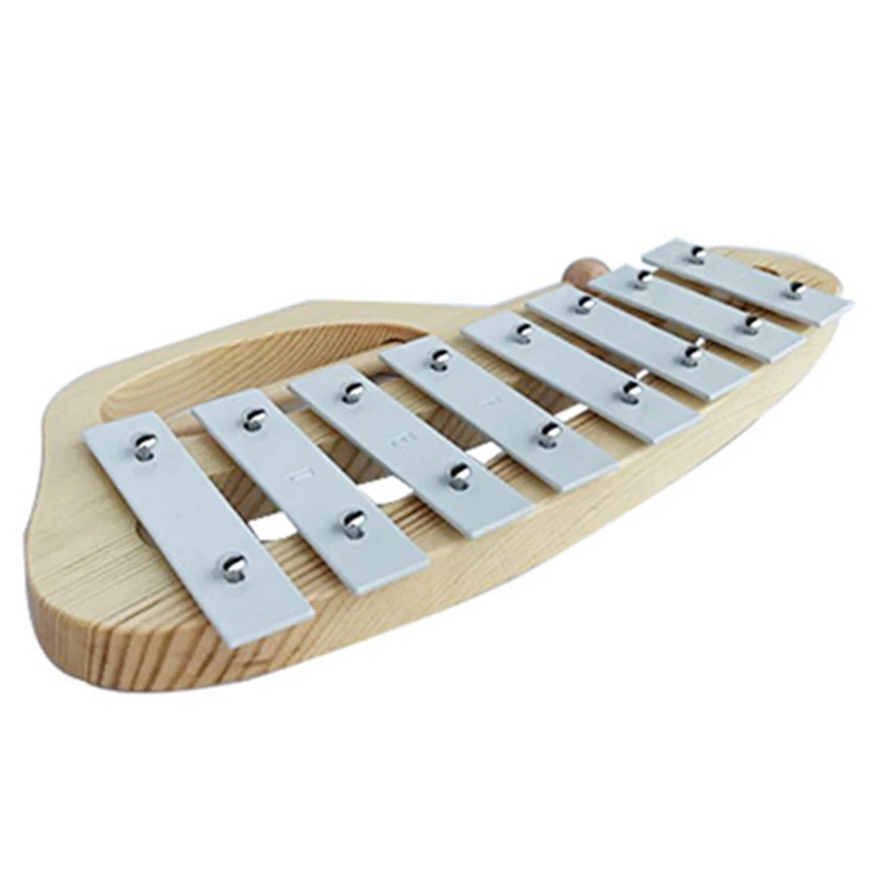 Горячий-ручной стук ксилофон Glockenspiel с молотками 8 тонов алюминиевый лист деревянный музыкальный инструмент дошкольные развивающие игрушки fo