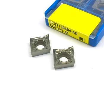 

10pcs CCGT120404 AK H01 Aluminum Blade Carbide Turning Inserts CCGT120404 cnc Lathe Cutter Aluminum Copper Tool