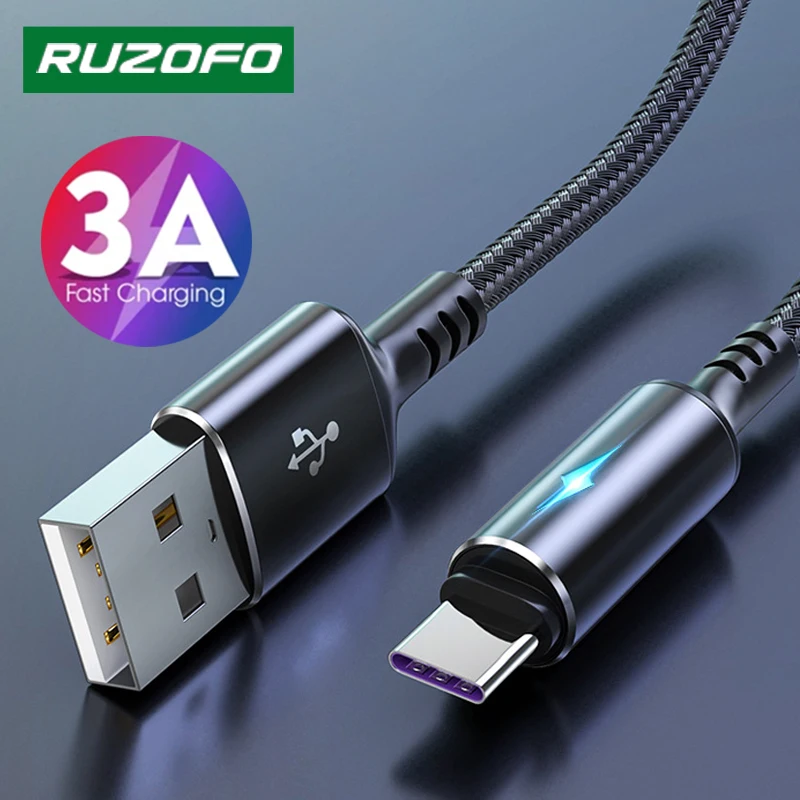 Кабель RUZOFO USB Type-C 3 А для Samsung Galaxy S8 S9 Plus Xiaomi mi9 Huawei мобильный телефон | Мобильные