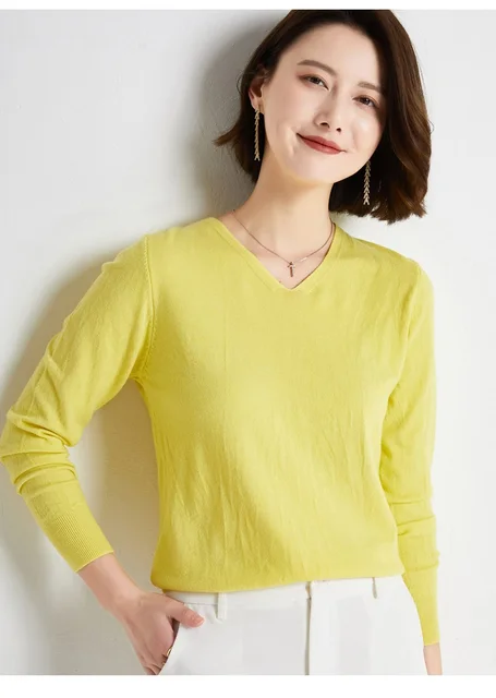Chemisier Femme Chic Et Élégant,Pull Femme Hiver Col En V Casual Sweatshirts Manches Longues Léger Top,Hauts Thermiques Femmes - 2