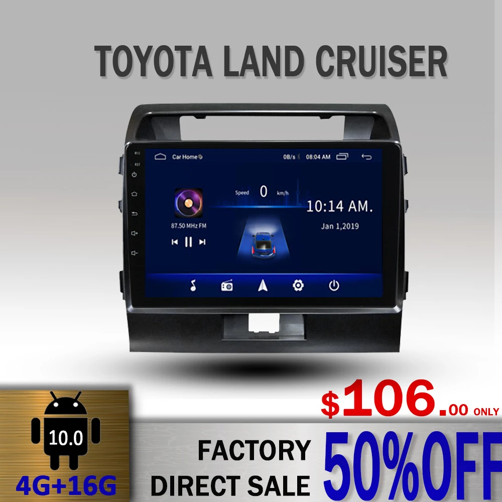 Прямая продажа автомагнитолы для Toyota Land Cruiser1 200 LC200 Android 10 мультимедийный плеер