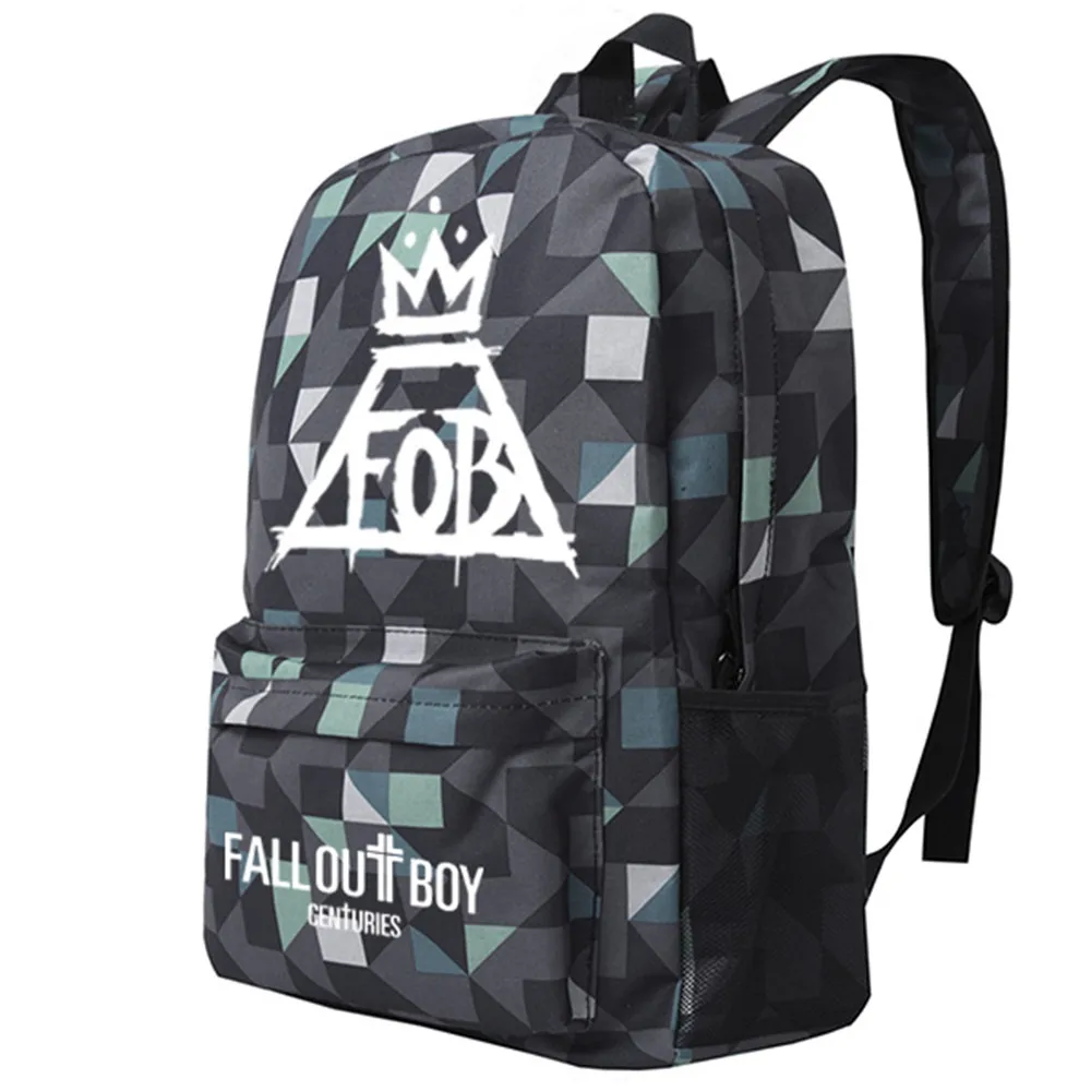 Аниме Fall Out Boy рюкзак средней школы студентов Bookbag школьный ранец |