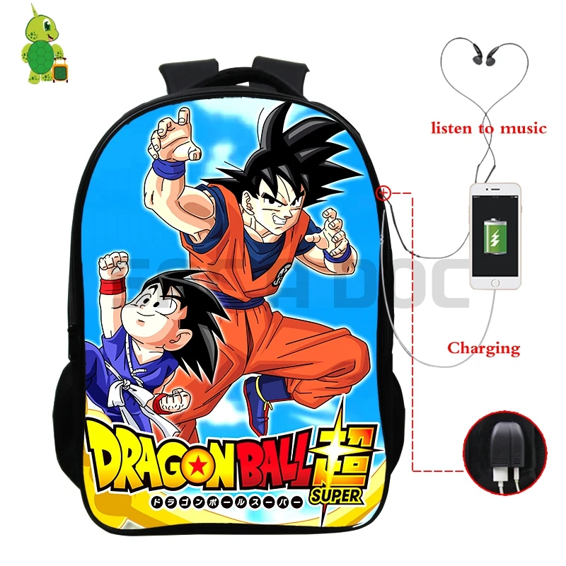 9 Dragon Ball Z рюкзак Super Mario многофункциональный USB зарядка наушников школьные сумки для подростков Super Saiyan vegeta Гоку дорожная сумка - Цвет: 9