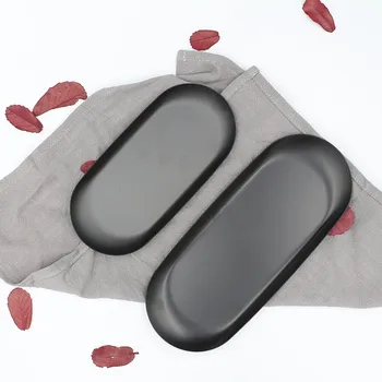 

Black matte Dining Plate Stainless Steel Dessert Plate Nut Fruit Cake Tray Snack Kitchen Plate Western Steak Kitchen Plate