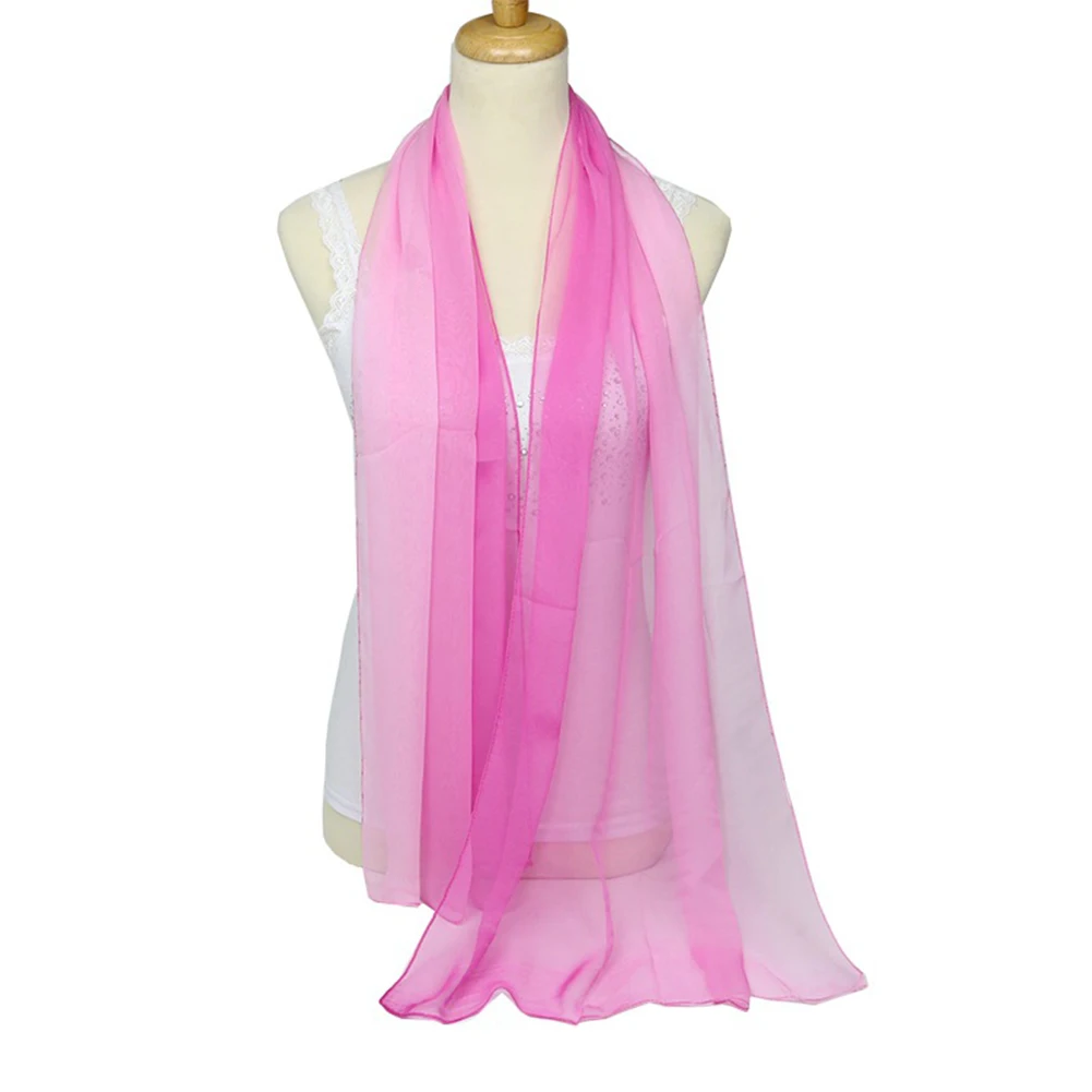 1 PC Lady scarf women Gradient rainbow Color Long Wrap Women's Shawl Scarf foulard  hijab scarf Top sale 5