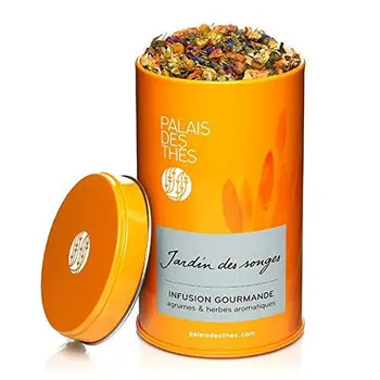 

Palais des Thés, JARDIN DES SONGES, Infusion gourmande sans théine, Mélange de fruits et plantes, Boîte métal 50g