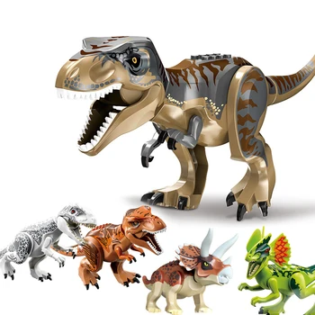 

NEW 2020 Jurassic Building Blocks Dinosaur Tyrannosaurus Pterosaur Figures Bricks compatible Tyrannosaurus Assemble Kids Toys