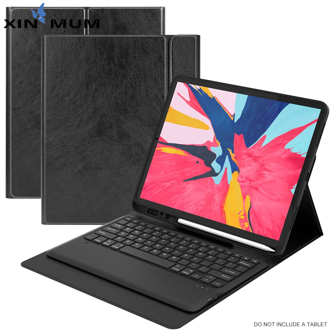

For iPad Pro 12.9 Inch 2020 Bluetooth Keyboard With Auto Wake / Sleep Function Leather Tablet Protective Case Pen Slot