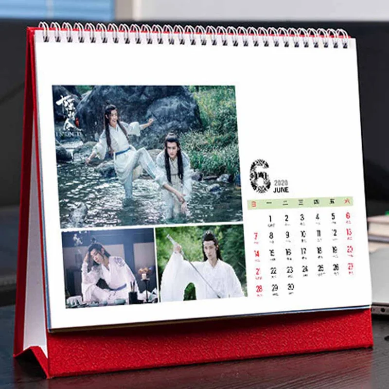 Чэнь Цин Лин Настольный календарь Вэй уксиан Lan Wangji персонаж календари ежедневный планировщик расписаний,01-,12