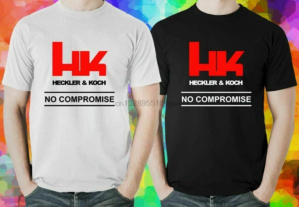 Новый HK логотип HECKLER KOCH огнестрельное оружие черный и белый B рубашка США размер