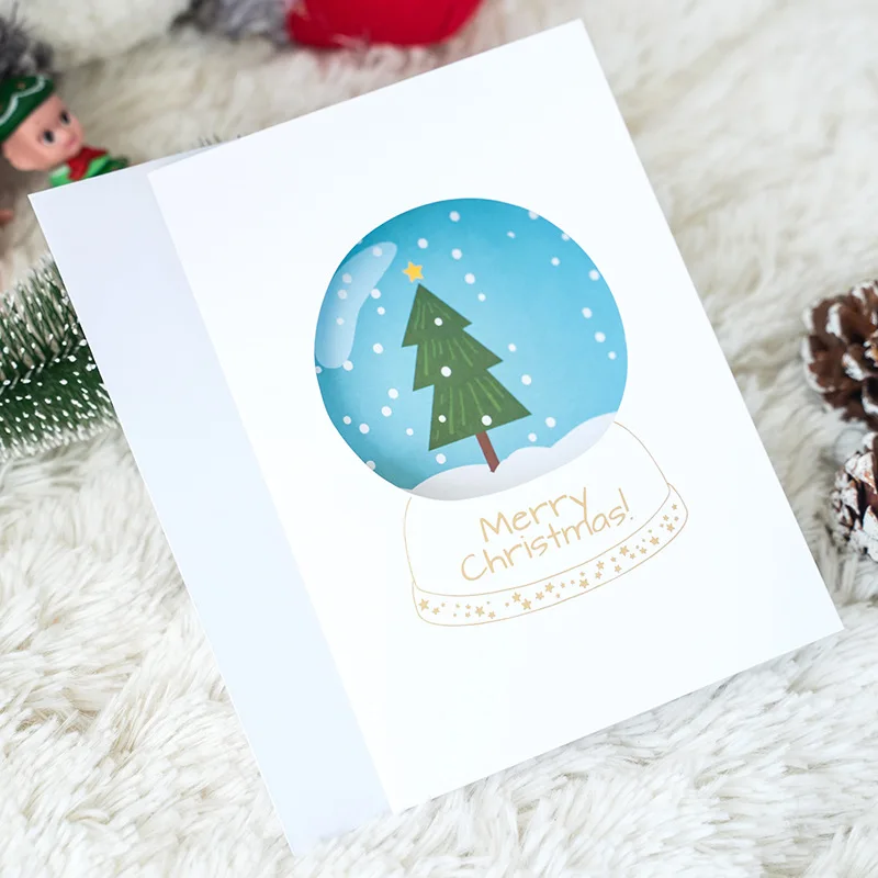 2 набора Санта Клаус Счастливого Рождества подарок конверт милый снеговик поздравительная открытка новогодние вечерние приглашения конверт открытки сделай сам