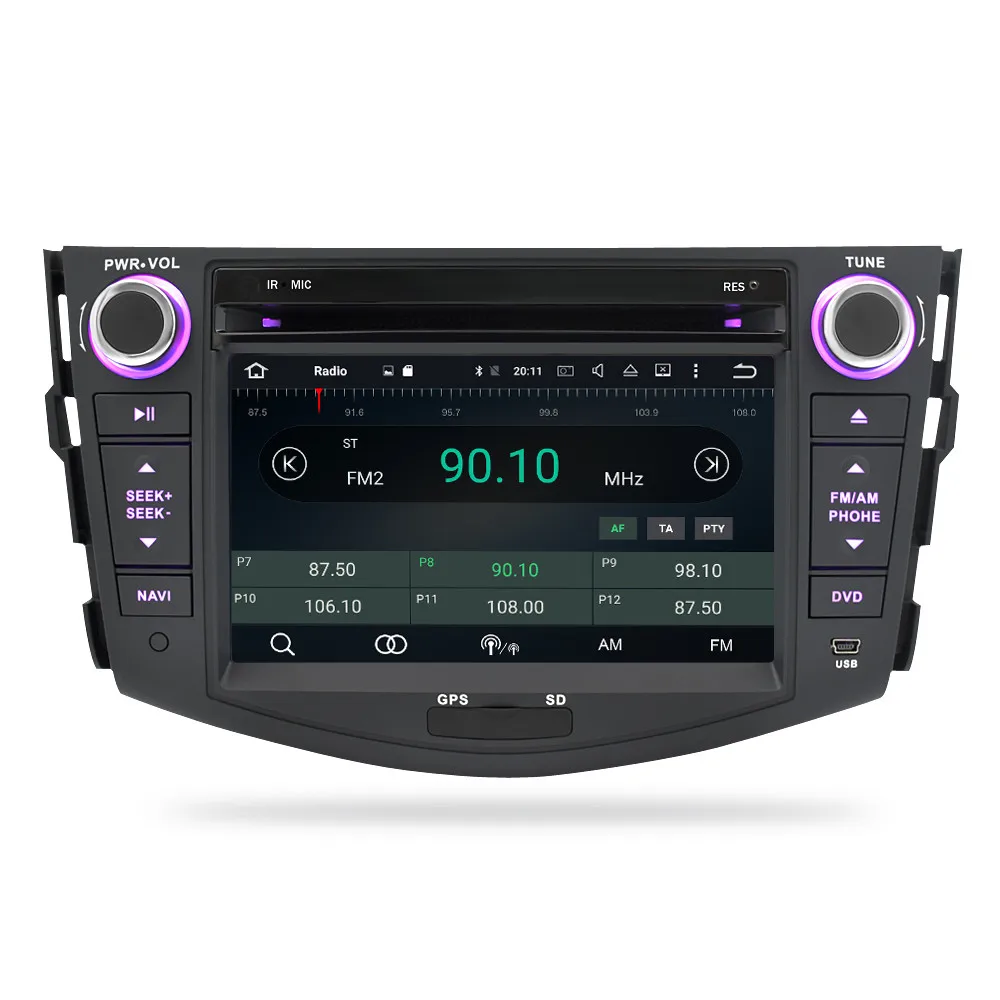 Excellent Android 9.0 Car Radio DVD Player Navigation For Toyota RAV4 RAV 4 2007-2011 Auto Audio WIFI GPS Bluetooth Multimedia Stereo 4
