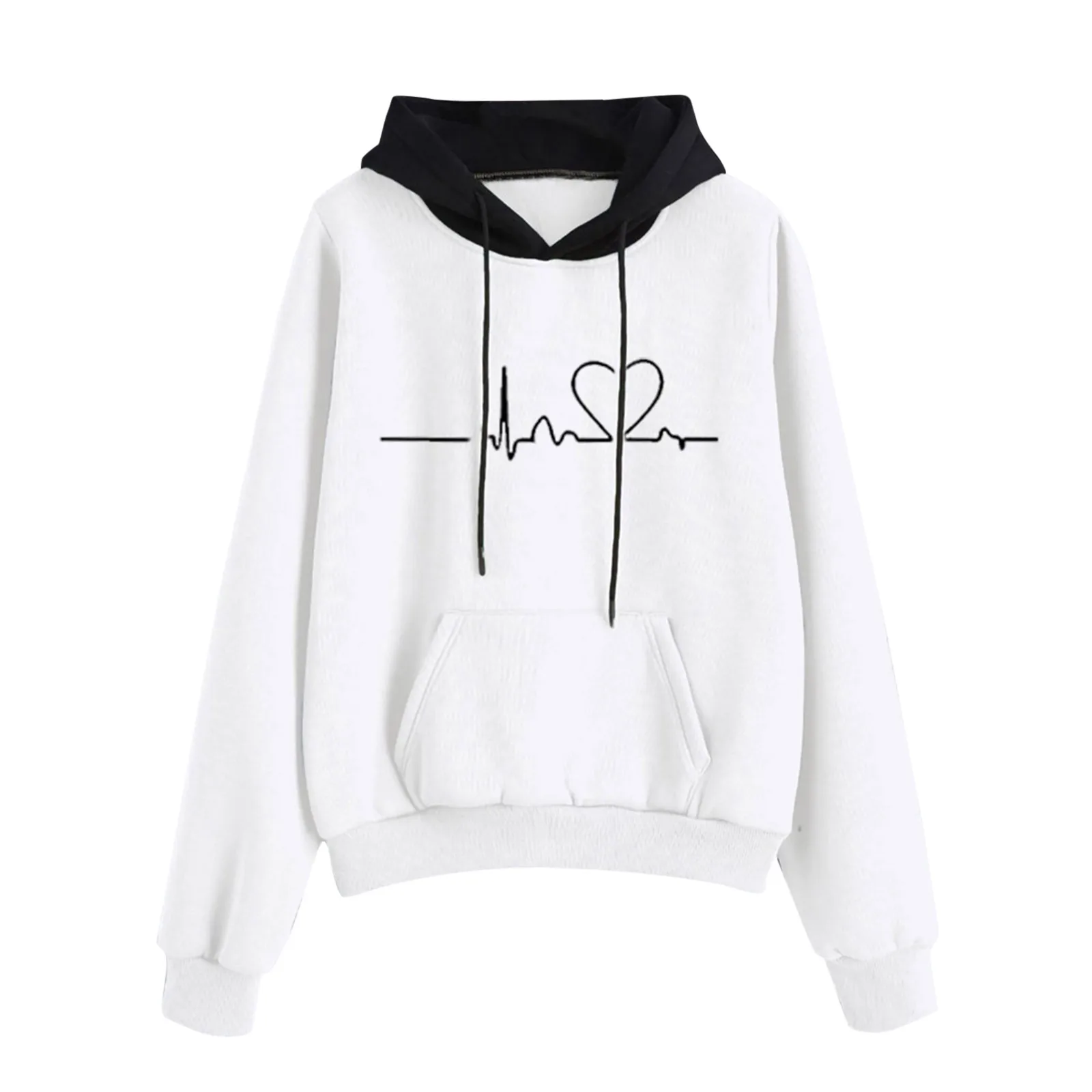 Plus Size Hoodie Sweatshirts Women Fashion Long Sleeve Electrocar Diogram Print Hoodie Pullover Sweatshirt Sudaderas Con Capucha 2