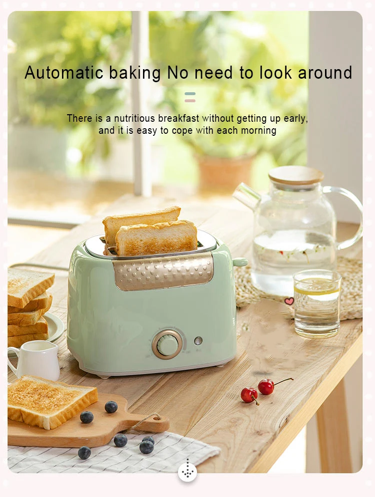 DMWD Household Toaster With 2 Slices Slot Automatic Warm Multifunctional Breakfast Bread baking Machine 680W Toast Maker EU US