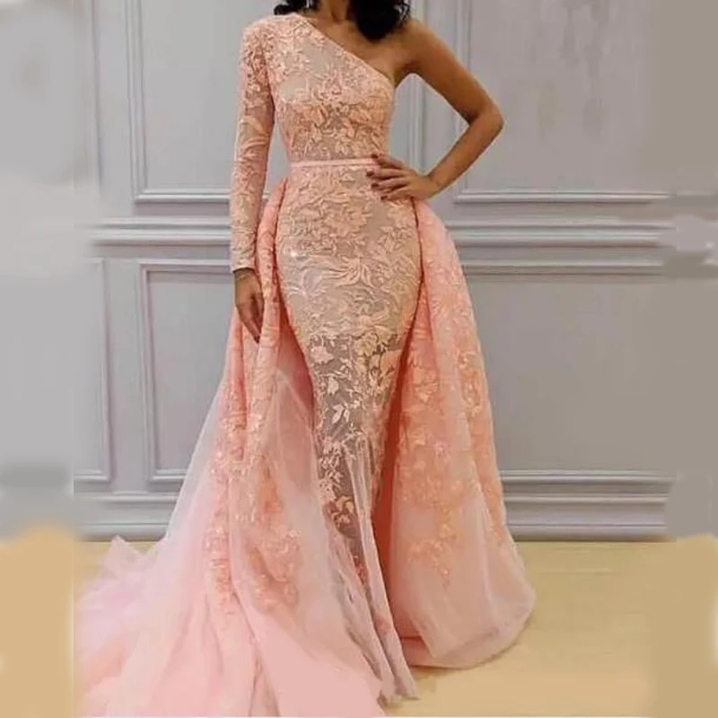 tulle one shoulder dress
