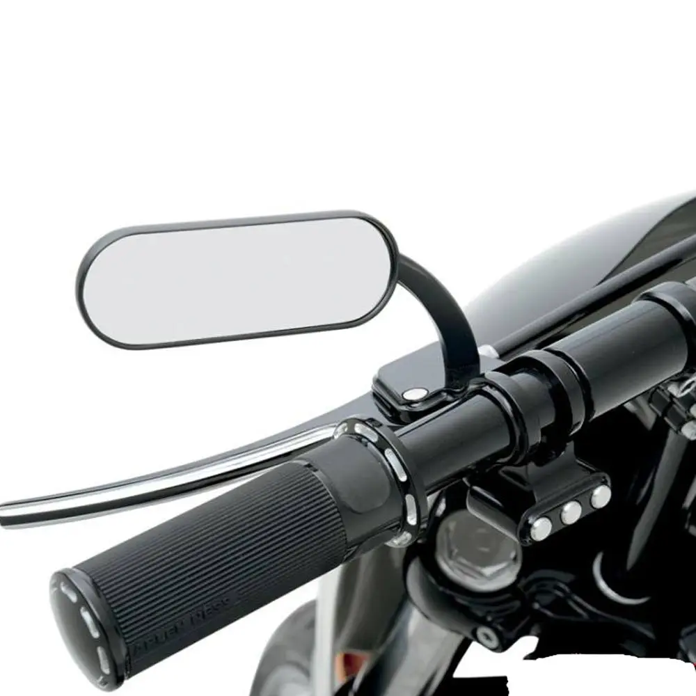 Мотоцикл пара мини овальные боковые зеркала Универсальный подходит для Harley Suzuki зеркало заднего вида скутер E-Bike мотоцикл черный