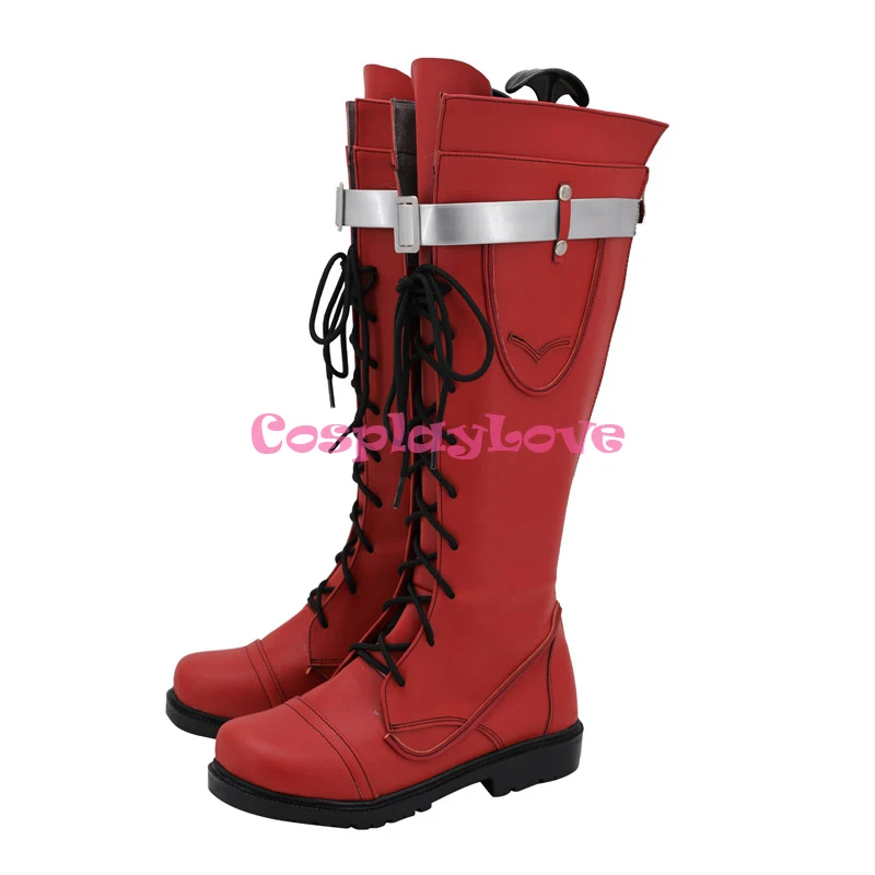 My Hero Academia Boku no Hero Akademia OCHACO URARAKA Red Cosplay Shoes Long Boots Custom Made CosplayLove (6)