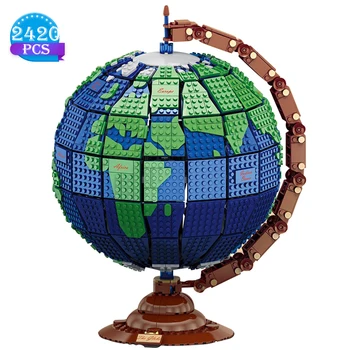 

2420pcs Technic Creator Design Globe Building Block Static Spherical World Unique Model Assembly Educational Toy Birthday Gift