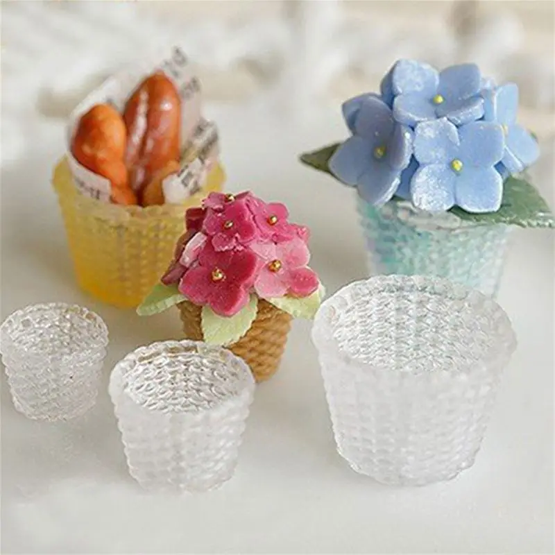 

3D Silicone Mold Flower Basket Fleshy Green Plants Molds Handmade Jewelry DIY Making Mould Tools