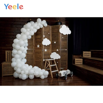

Vintage Wood Room Balloon Toy Car Newborn Baby Birthday Backdrop Vinyl Photography Backdrops Photo Background For Photo Studio