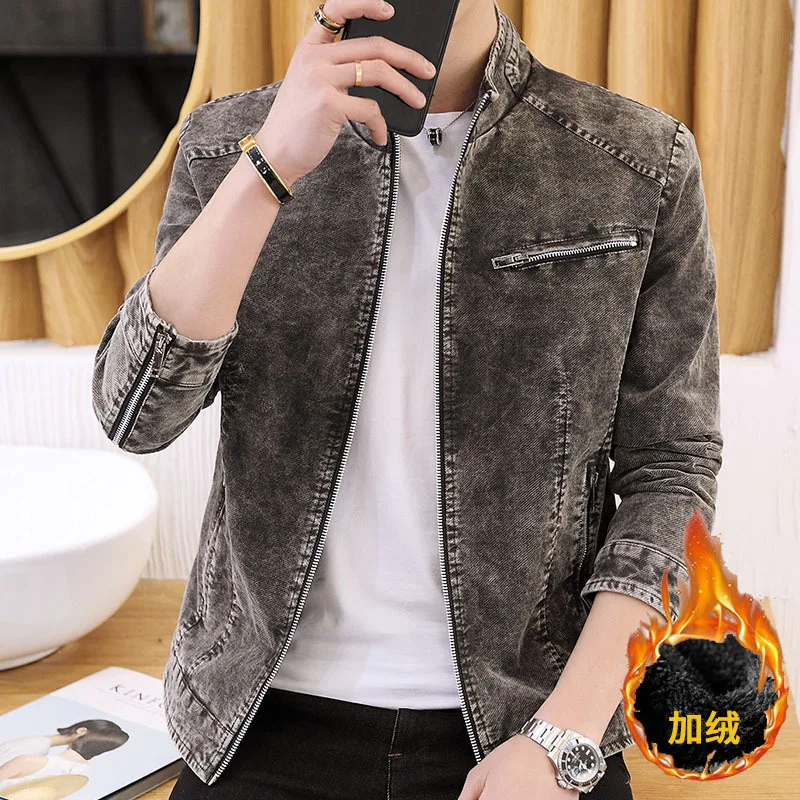 

New Style Men Jacket Pure Cotton Fashion Casual Men'S Wear 2018 Spring And Autumn Korean-style Slim Fit Stand Collar Coat Men's