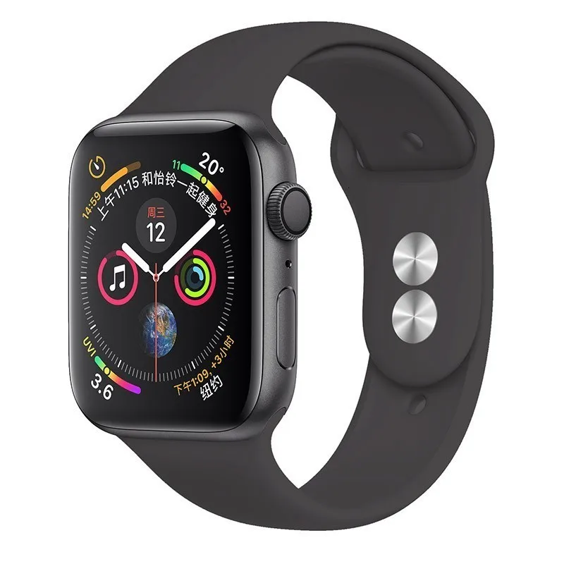02 Sport grey Silicone Strap For Apple Watch band 44mm 42mm iwatch series 5 4 3 2 1 Bracelet 40mm 38mm pulseira smart watch Accessories loop - Цвет ремешка: 02 Sport grey