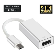 Портативный USB-C преобразователь дисплейного порта 4K 60Hz стандартный адаптер DP type-C поддержка 4K UHD 1080P выход для Macbook Pro