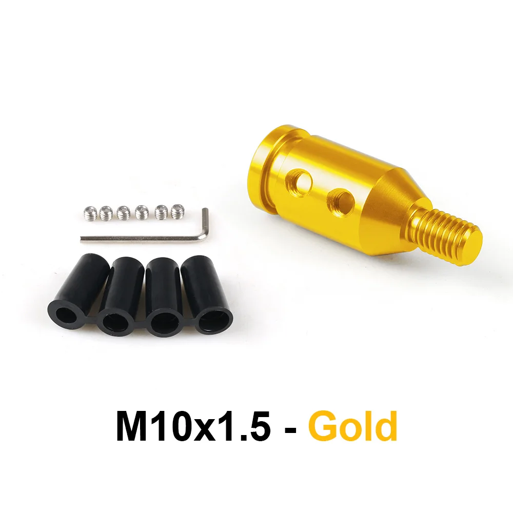 Для M10x1.5/M12x1.25 резьба автомобиля ручной переключения передач адаптер для ручки из алюминиевого сплава - Цвет: M10x1.5 GOLD