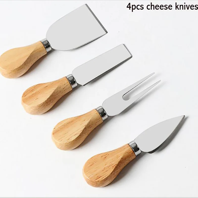 by-DHL-or-EMS-50-sets-4pcs-sets-Knives-Bard-Set-Oak-Handle-Cheese-Knife-Kit