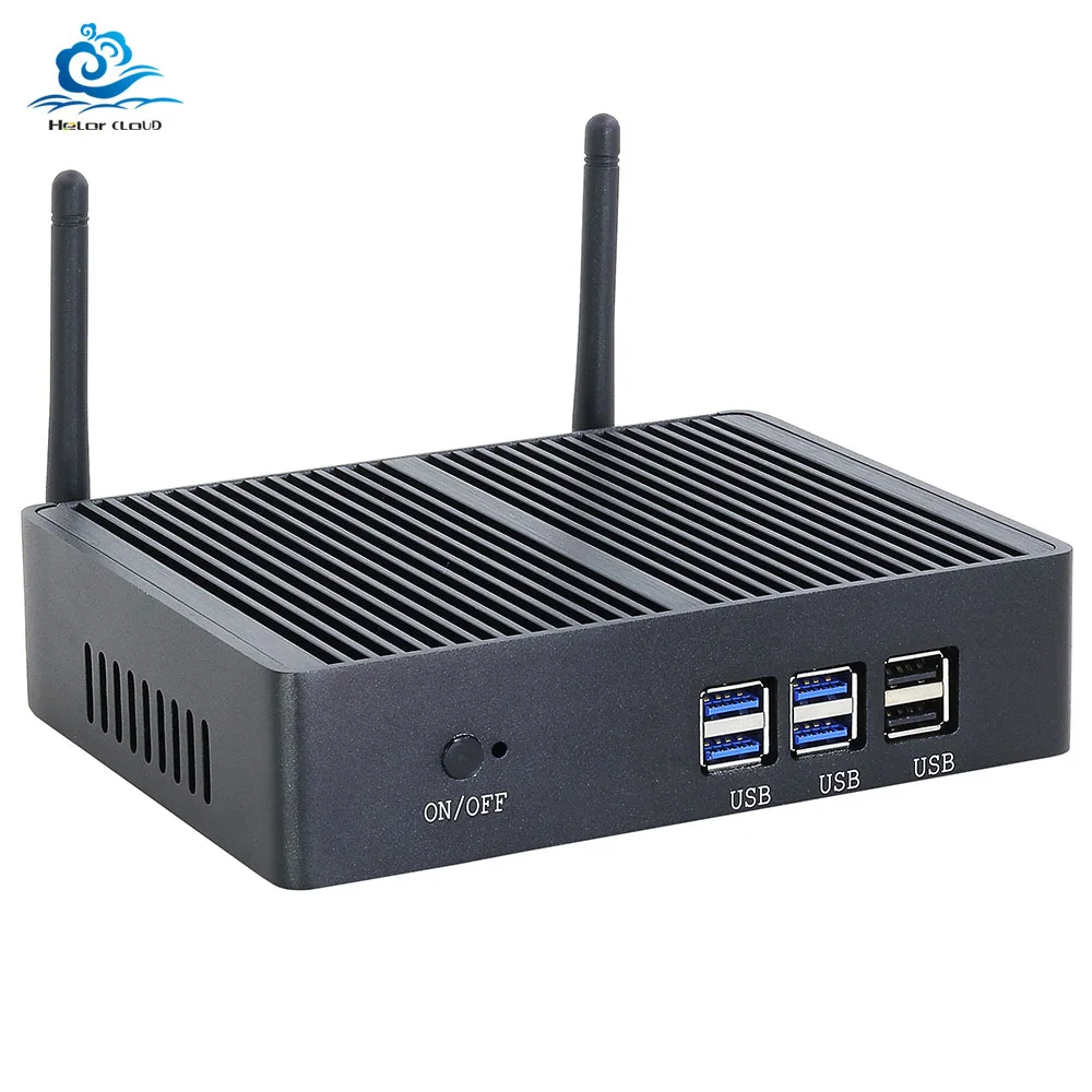 Mini PC Sin ventilador, HTPC Intel Core i5 7200U i3 7100U i7 5500U Windows 10 pro ordenador de escritorio DDR3L WiFi VGA gráficos minipc
