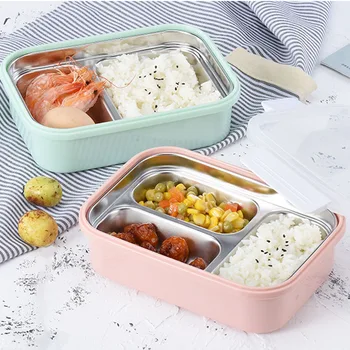 

Stainless Steel Lunch Box Leakproof BPA Free Bento Box Thermal Insulation Food Storage Container for Picnic School Office