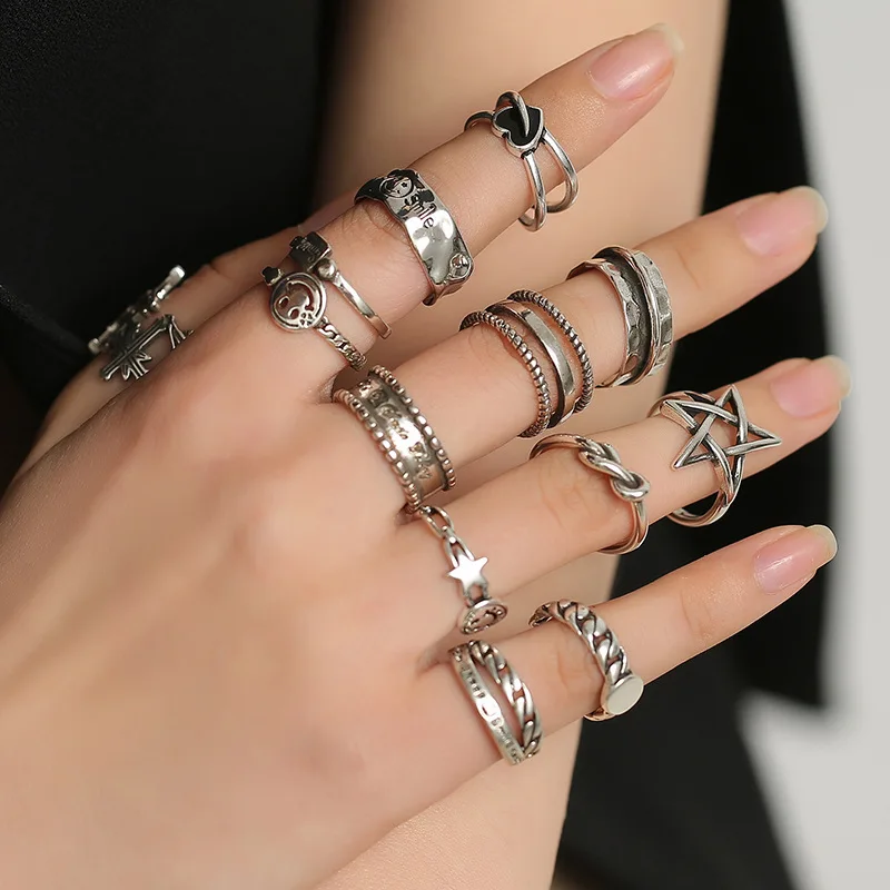 Модное серебряное кольцо для мужчин и женщин в стиле панк улыбающееся лицо